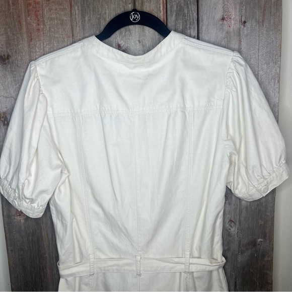 Sanctuary Go Lightly Ecru Utility Safari Romper Tie Waist Button Front sz S - Picture 8 of 13